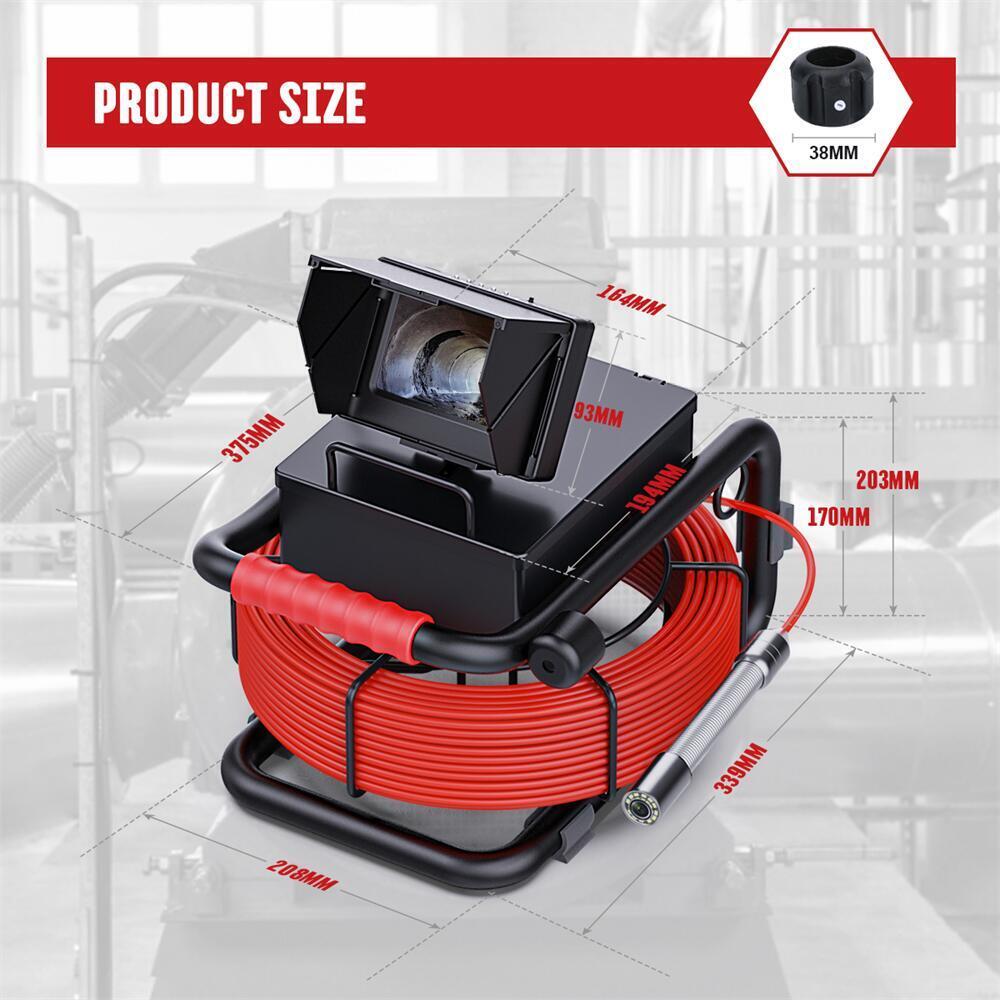 ESANHAO Sewer Camera 98ft/30m Pipe Inspection Camera HD Drain 4.3in LCD Monitor