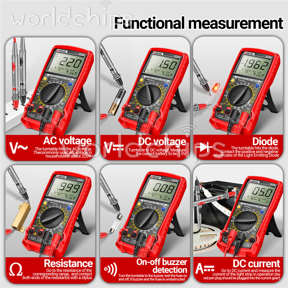 SZ26 Digital Multimeter 0-1000V 1999 Count AC/DC Car Overhaul Diode Resistance