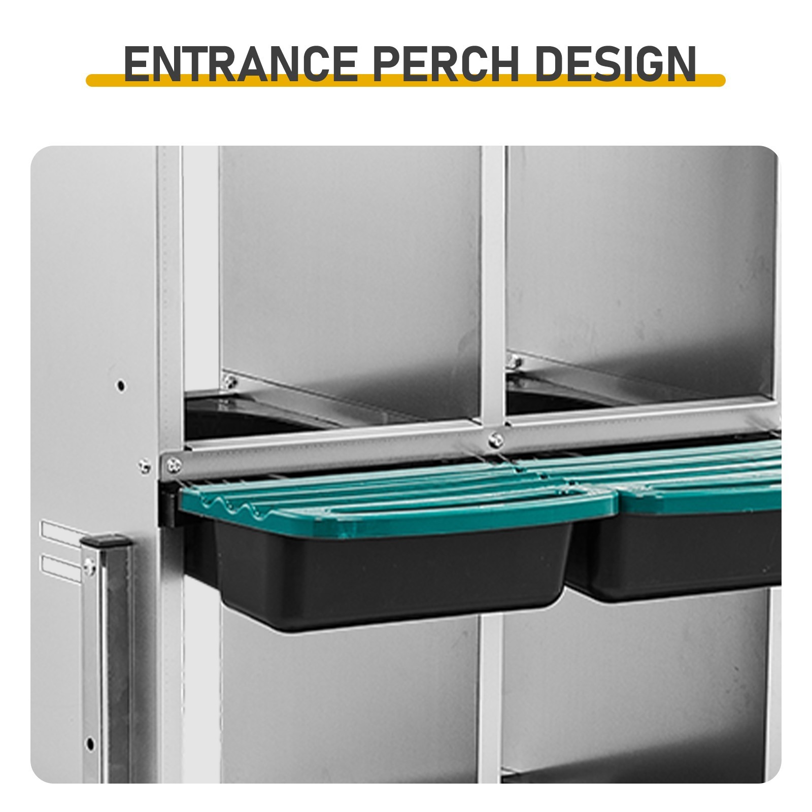 Wall Mount Chicken Nesting Laying Egg Brooder Box Roll-Away Tray 3 Compartment