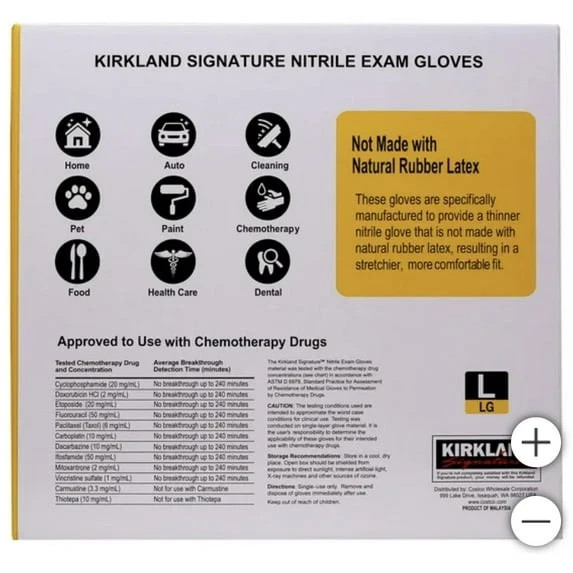 Kirkland Signature Nitrile Exam Gloves 400 Count Small Medium Large Blue Gloves
