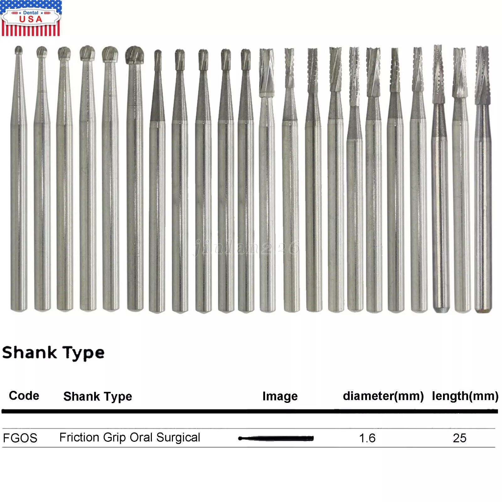 5PCS Dental Surgical Burs 25mm Carbide Bur SL Round 4 6 2 557 701 702 High Speed