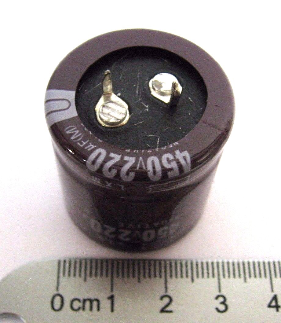 220uF 450V (2x) Electrolytic Capacitors 450V 220uF Volume 30×30 mm