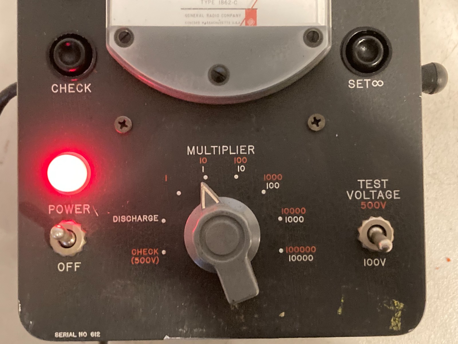 General Radio 1862-C Megohmmeter Insulation Resistance Tester – GR 1862