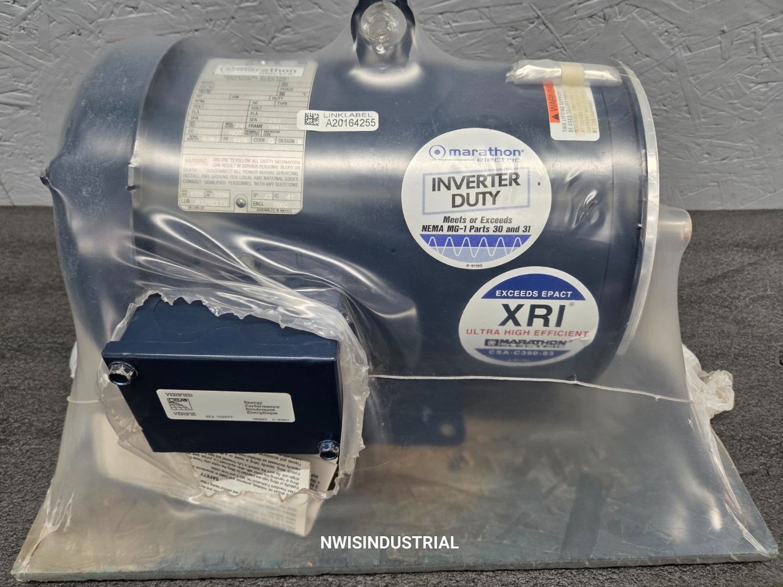 MARATHON ELECTRIC MOTOR C368B, UVL184TTFW16027AAM, 5HP, 1760 RPM, 230/460V 184TC