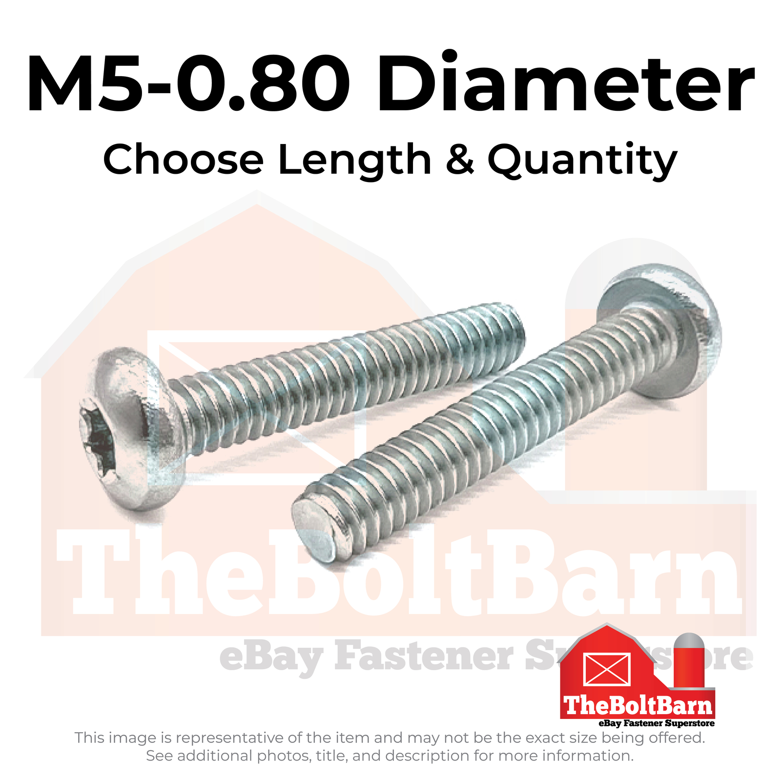 M5-0.80 Class 4.8 Star Drive Pan Head Machine Screws (Choose Length & Qty)