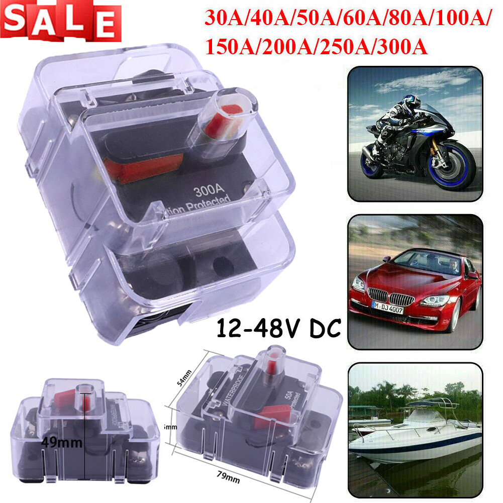 30-300A AMP Circuit Breaker Fuse Reset 12V-48V DC Car Boat Auto Waterproof NEW