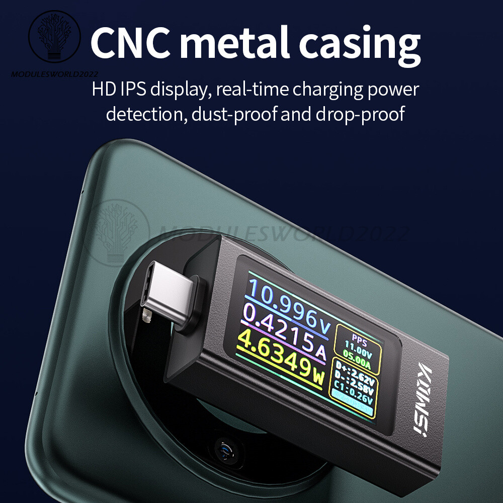 KWS-X1 Type-C Power Tester Voltage Current Meter USB-C Multimeter DC 4-30V 0-12A