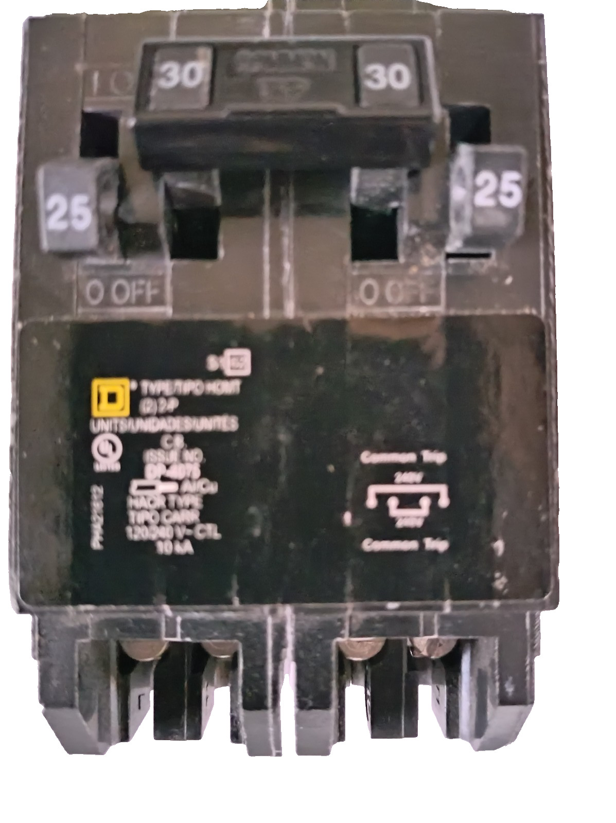 Square D Quad HOMT2525230 Plug-On 25/30A Tandem Breaker (2) 1P-25A / (1) 2P-30A