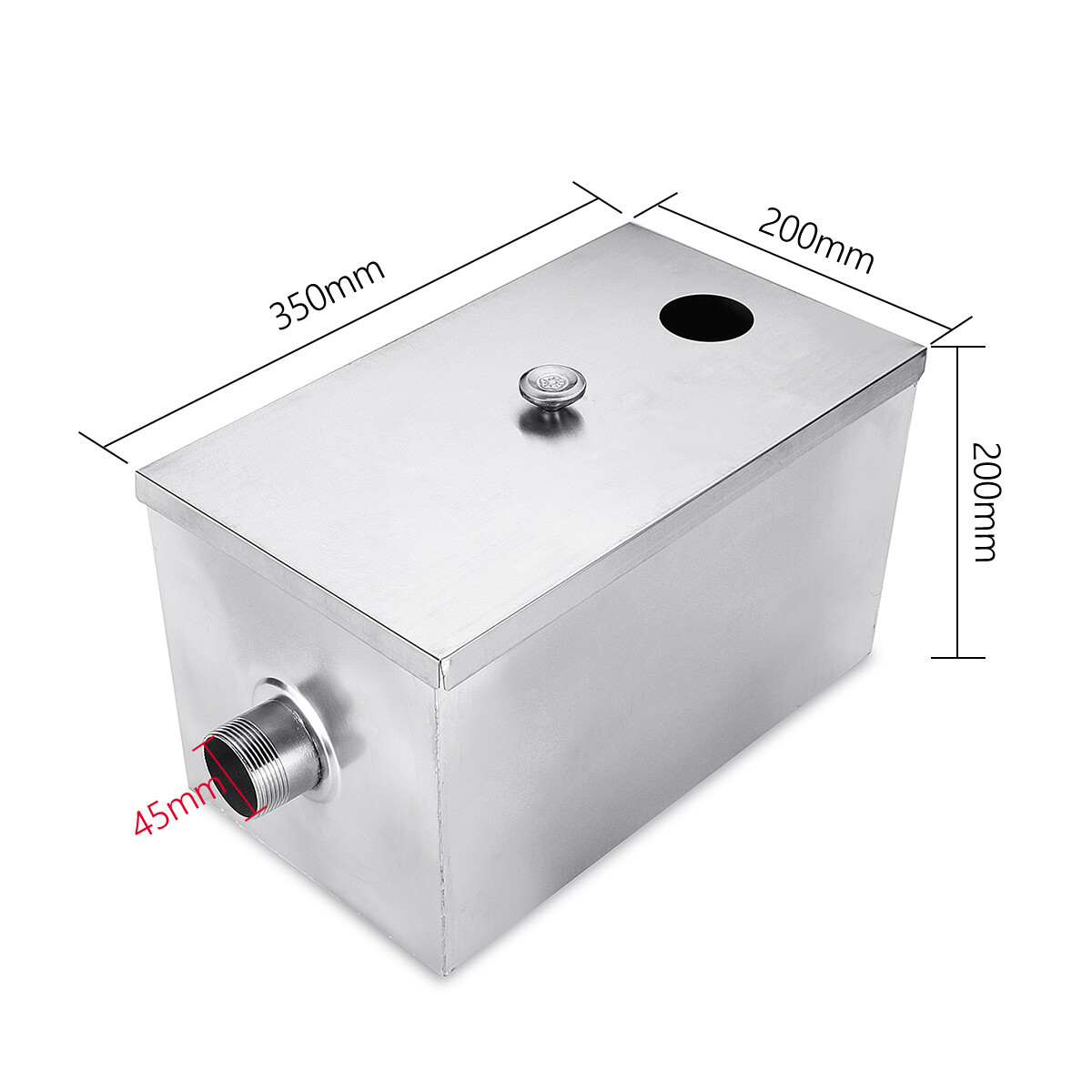 8LB 5GPM Stainless Steel Commercial Restaurant Kitchen Grease Trap Interceptor