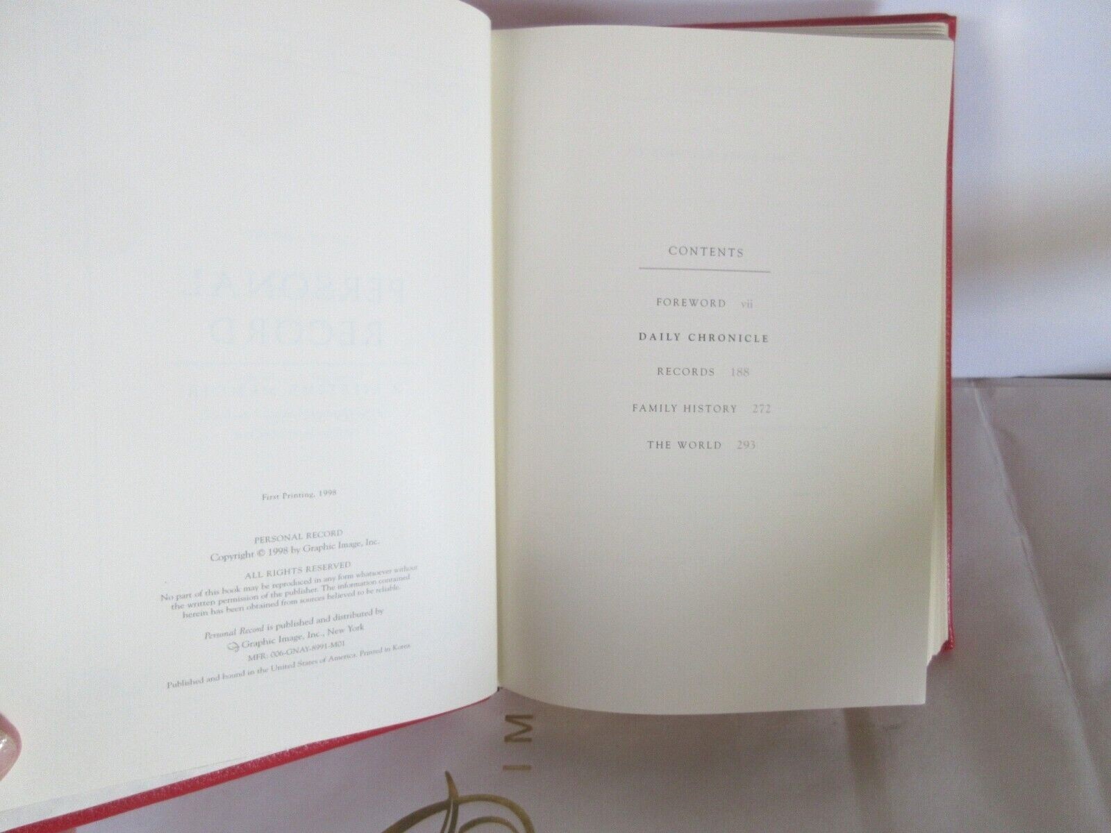 Personal Record: A Lifetime Memoir 8″ Leather Journal Graphic Image