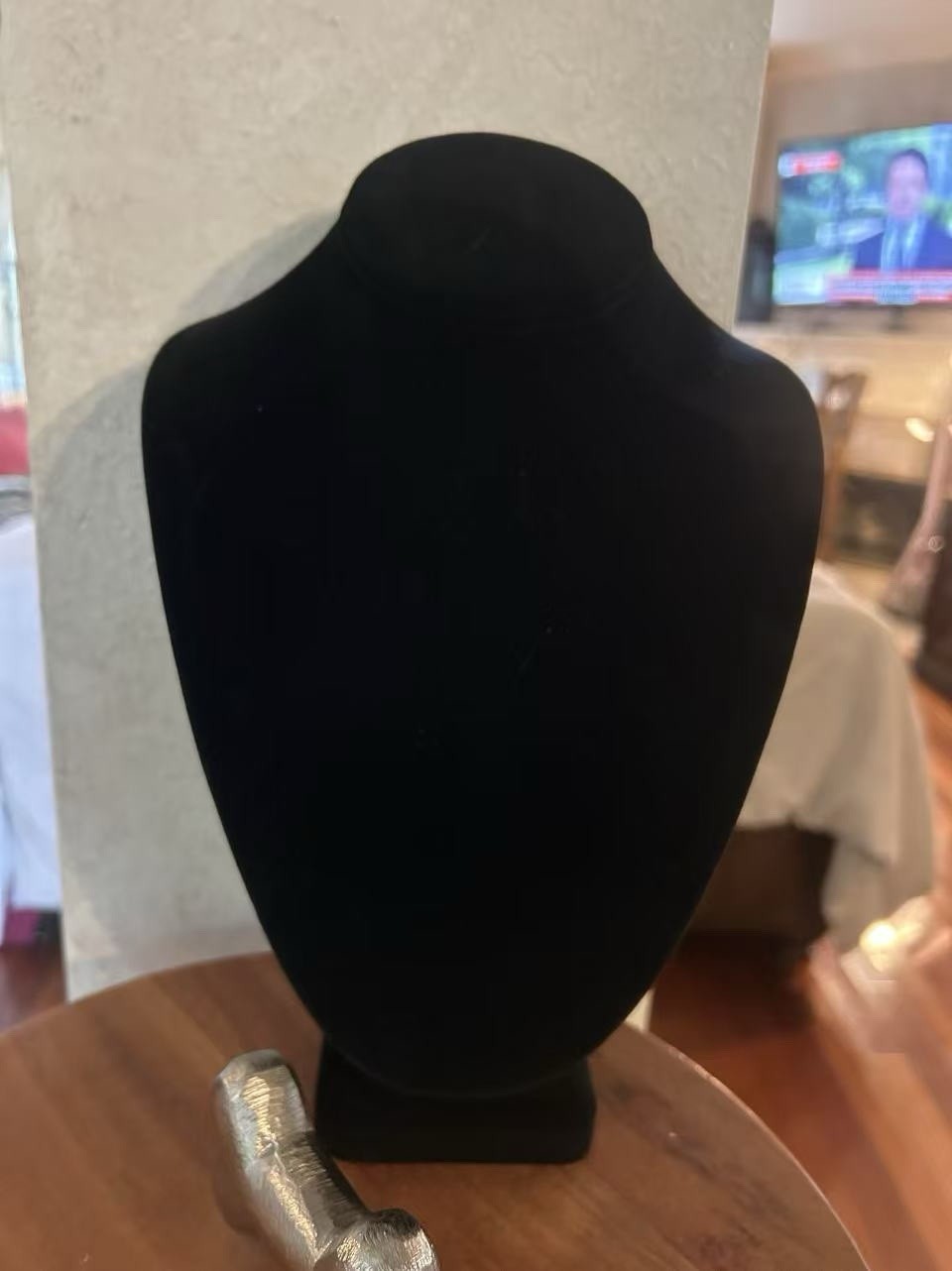 Black Neck Form Necklace wood velvet Display Bust Stand for 1 Necklace