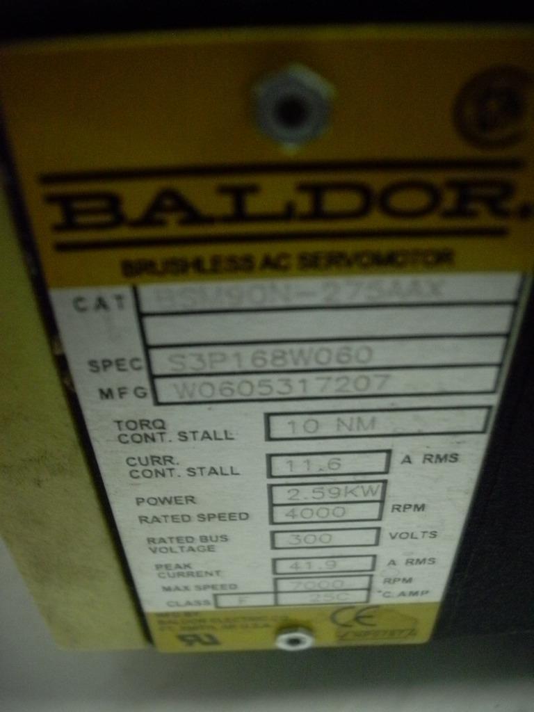 BALDOR BSM90N-275AA BRUSHLESS AC SERVO MOTOR 2.59KW 4000RPM WOW!!