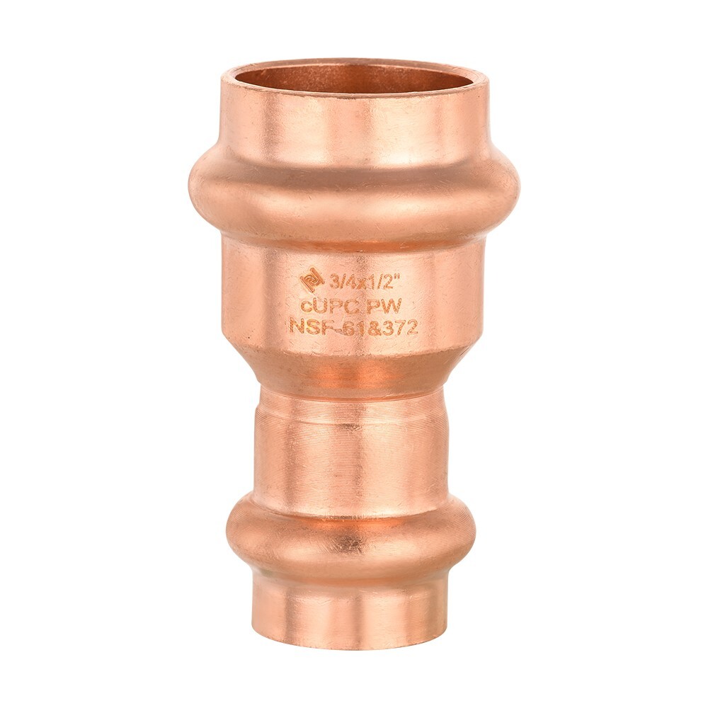 10 PCS EFIELD 3/4″x1/2 » Copper Press Fit Reduce Coupling Fitting, Lead Free