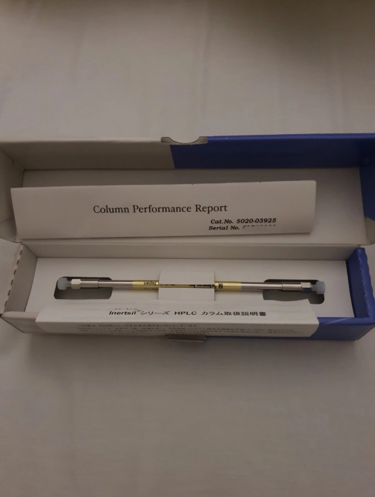 Item number: 5020-03925 HPLC Column Inertsil ODS-4 100Å, 5µm, 3.0 x 150mm