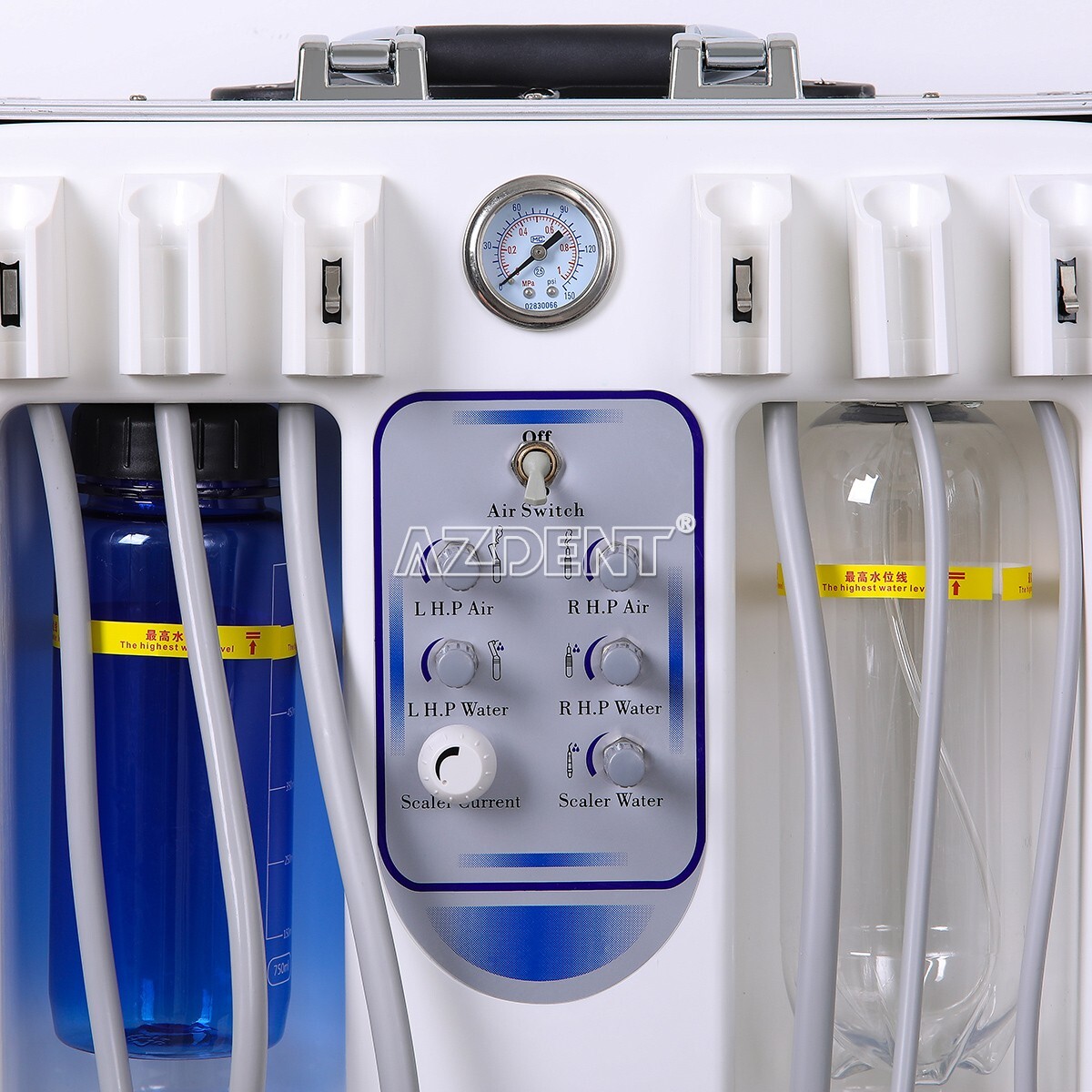 Portable Dental Delivery Unit Syringe Suction Turbine Air Compressor 4hole FDA