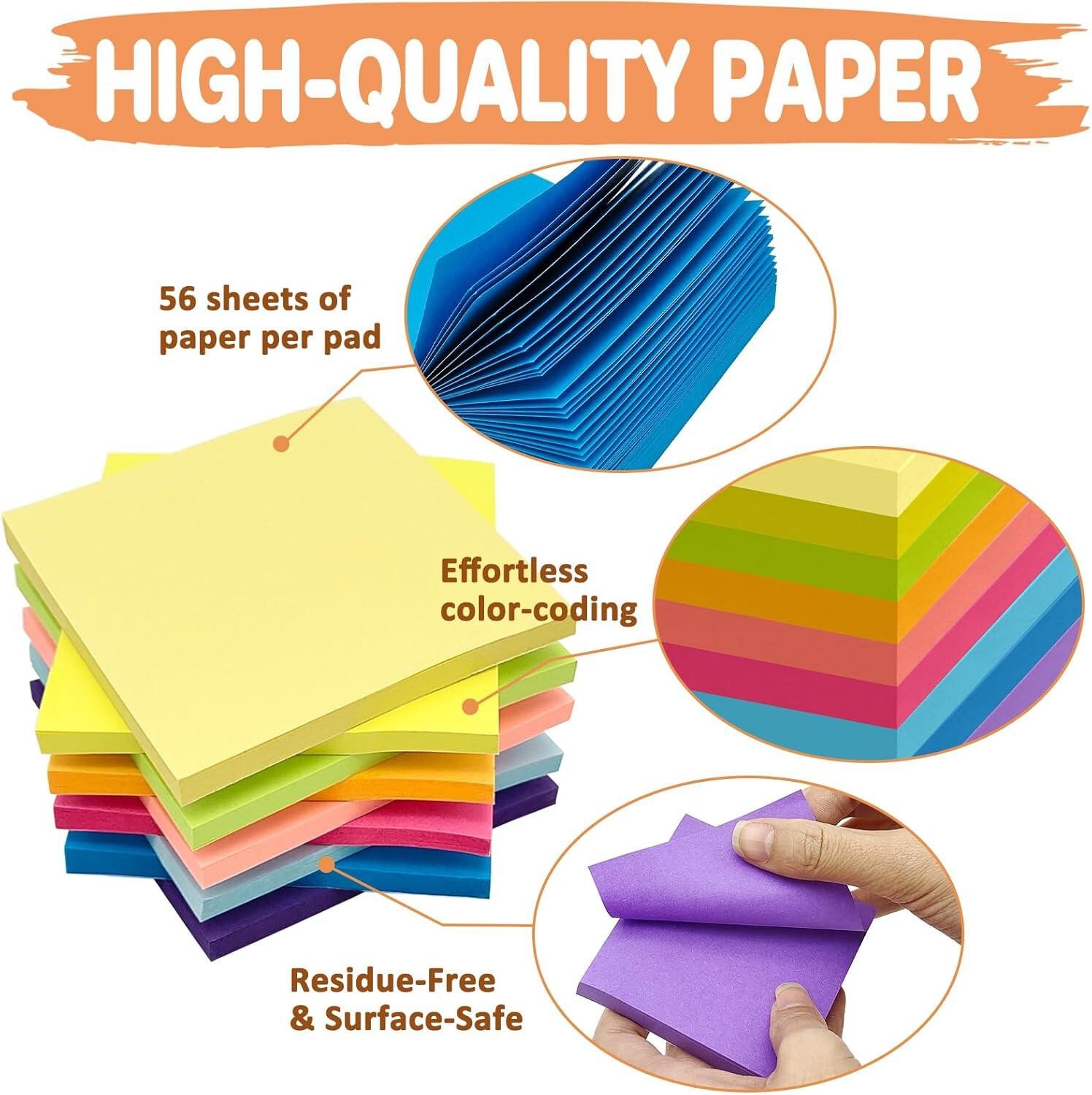 Post It Notes Pop-up, Sticky Notes, 3×3 Inches, 9 Pads, Bright Colors Self-st..