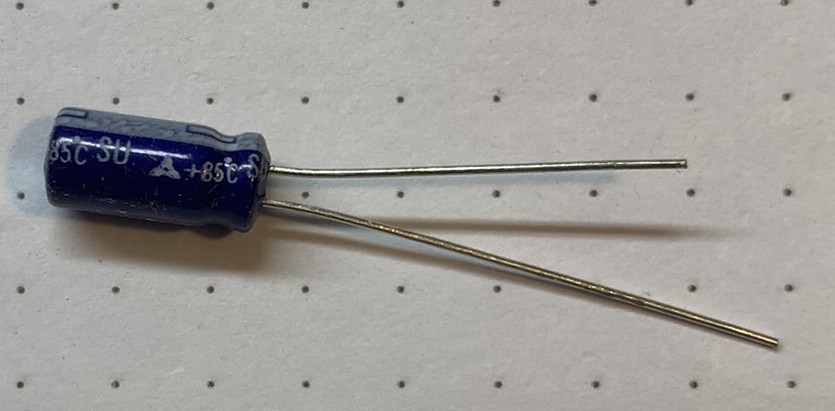 10 uF ±20%, 35 VDC Electrolytic Capacitor, Matsushita (Panasonic) Brand, 1 Each