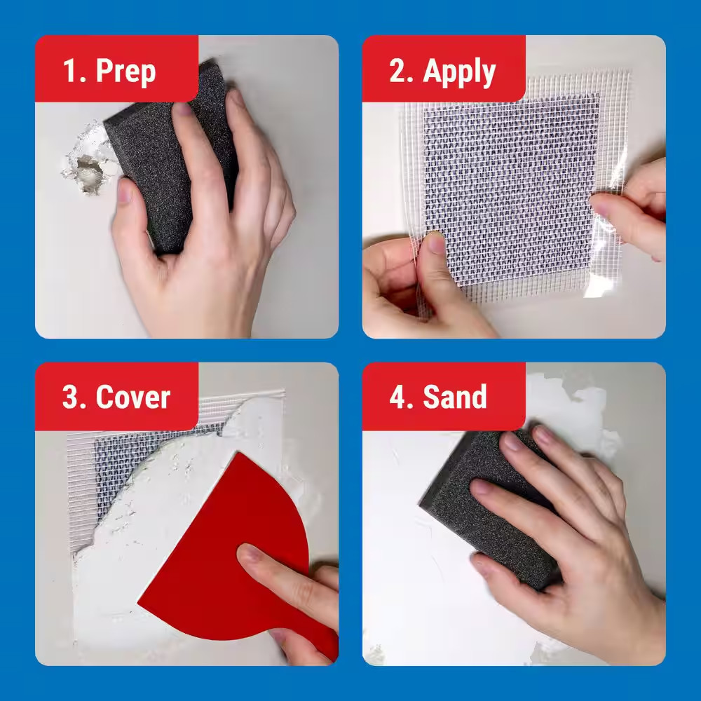 Wall Repair Patch 4x4in 3 Pack MaxPatch Aluminum Self Adhesive Drywall Repair