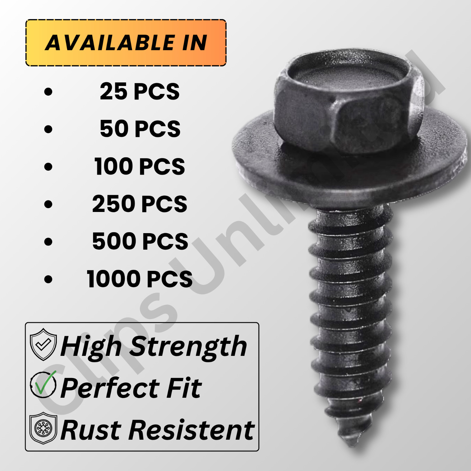 Hex Head SEMS Screw 6.3-1.81 x 25mm 16mm OD Phosphate 12339 GM 11500996 Bulk