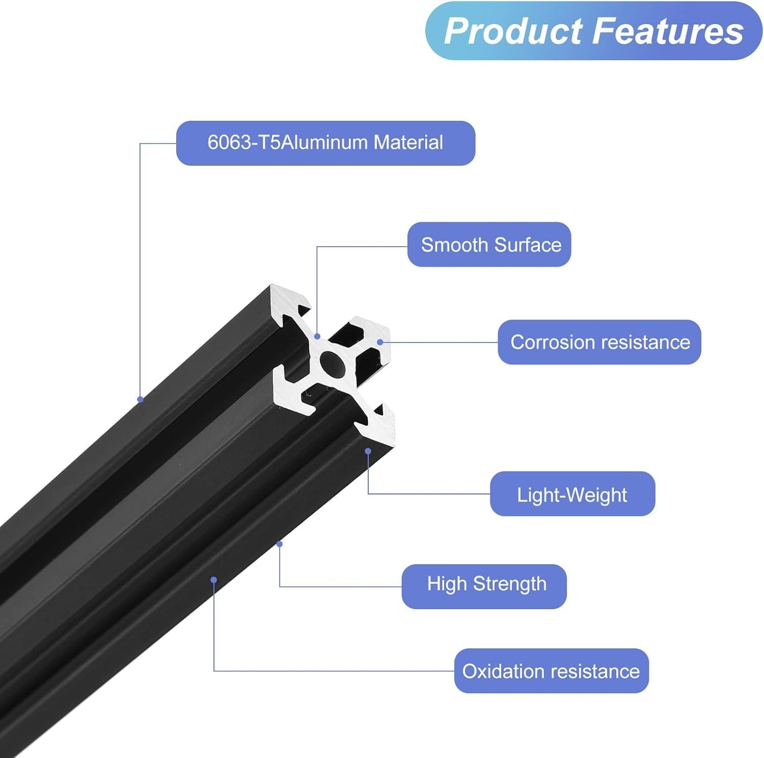 MECCANIXITY 10 Pcs V Slot 2020 Aluminum Extrusion European Standard 1220mm 48 In