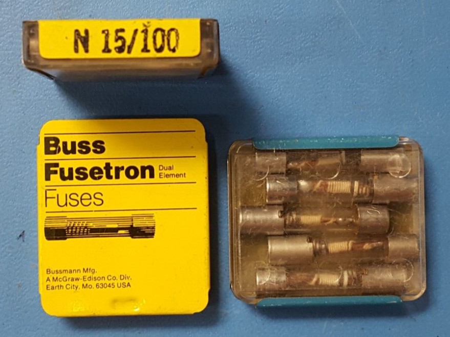 (5 PCS)Fuse N 15/100 Amp, 250V, Slow Acting, Bussmann N-15/100, N-15/100A