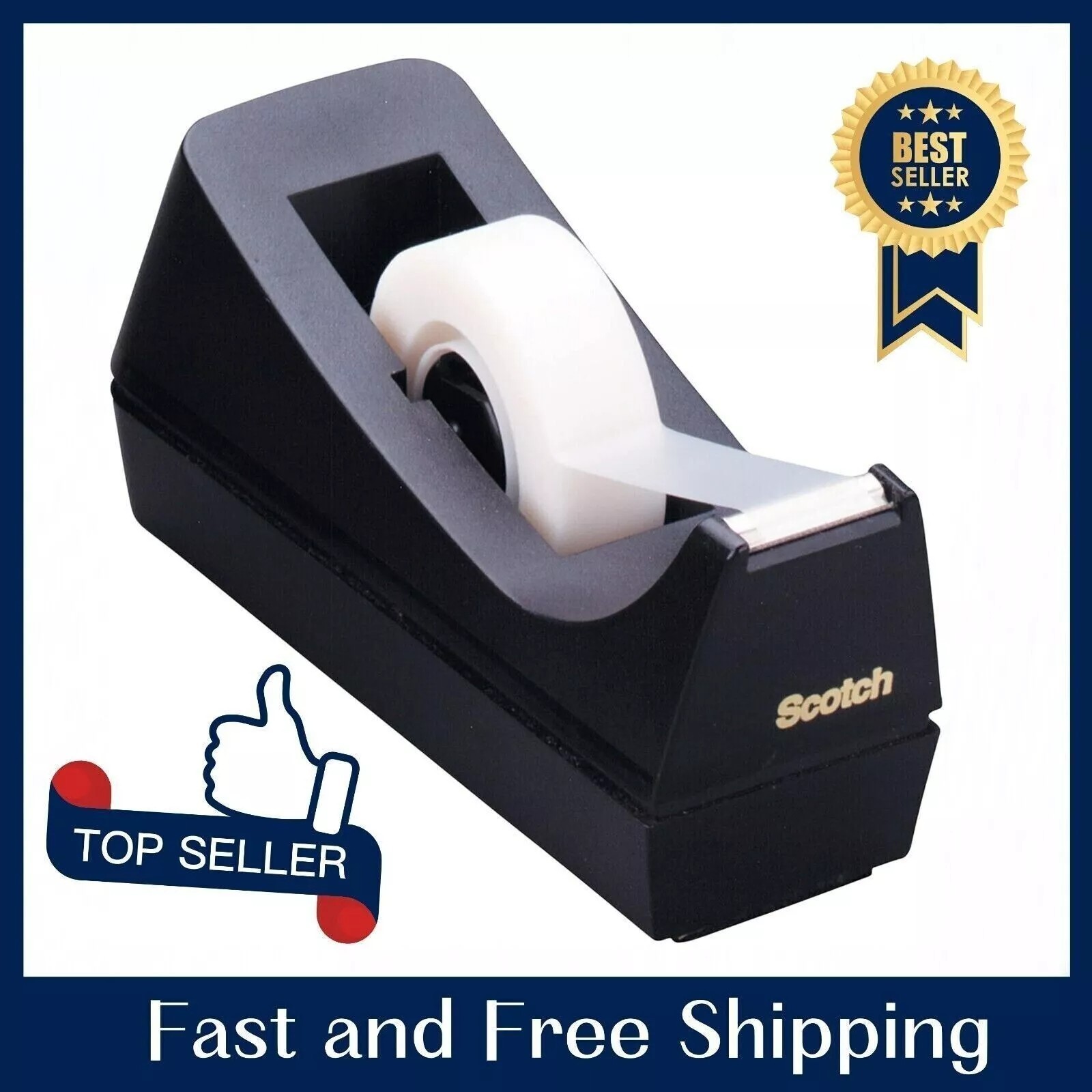 Scotch Classic Desktop Tape Dispenser, 1-Inch Core, 100% Recycled Plastic, NEW!!