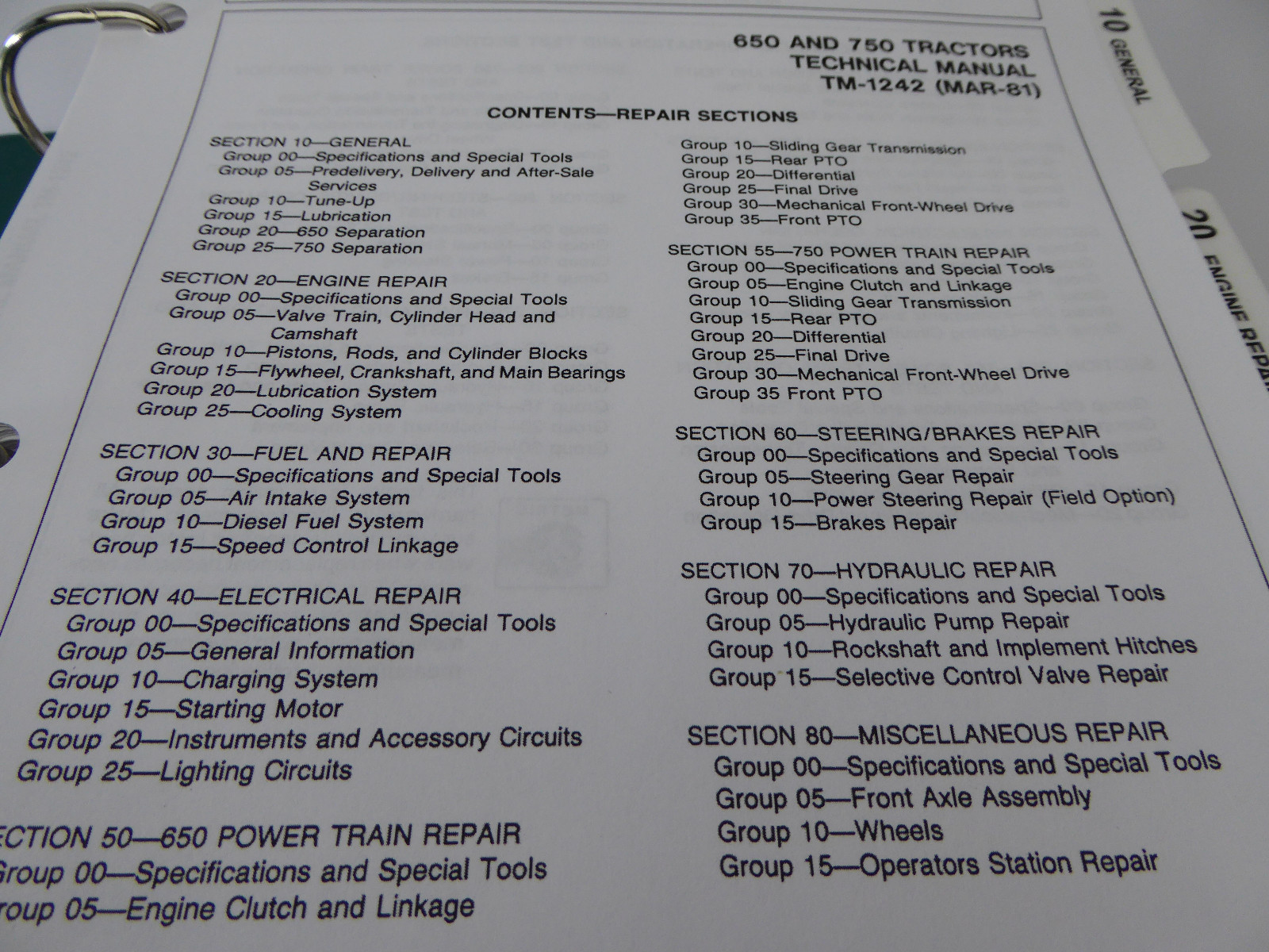 John Deere 650 & 750 Tractor Technical Service Repair Shop Manual Book TM-1242