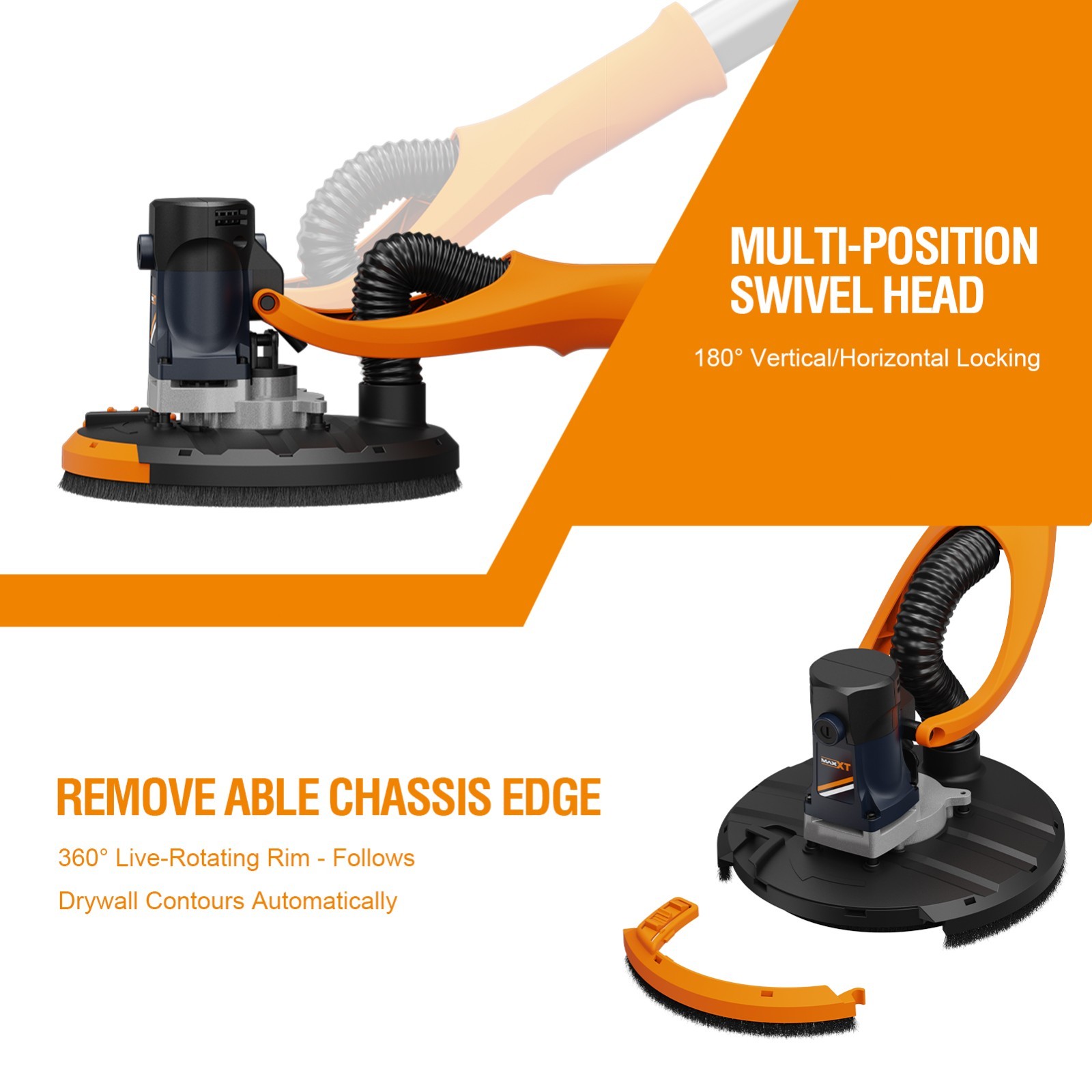 MAXXT Drywall Sander 5 Speed Foldable 800-1700RPM 6 Sandpapers Bag AUS Plug