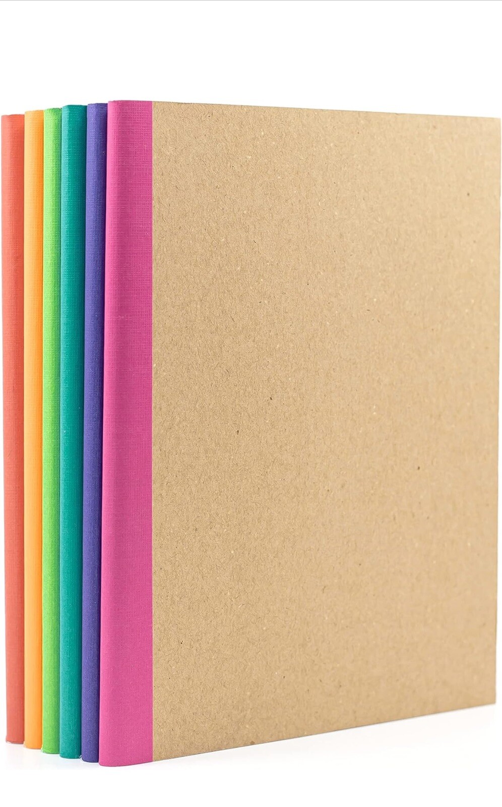 Paperage 6-Pack Lined Composition Books Journals 120 Pages Acid-Free Fabric Edge