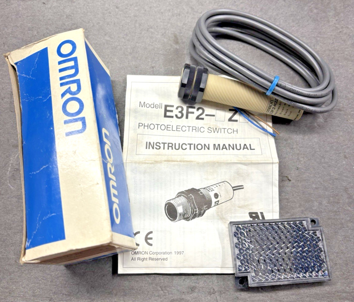 OMRON E3F2-R2Z1 2M RETRO-REFLECTIVE PHOTOELECTRIC SWITCH SENSOR 24 to 240 VAC⚡FS