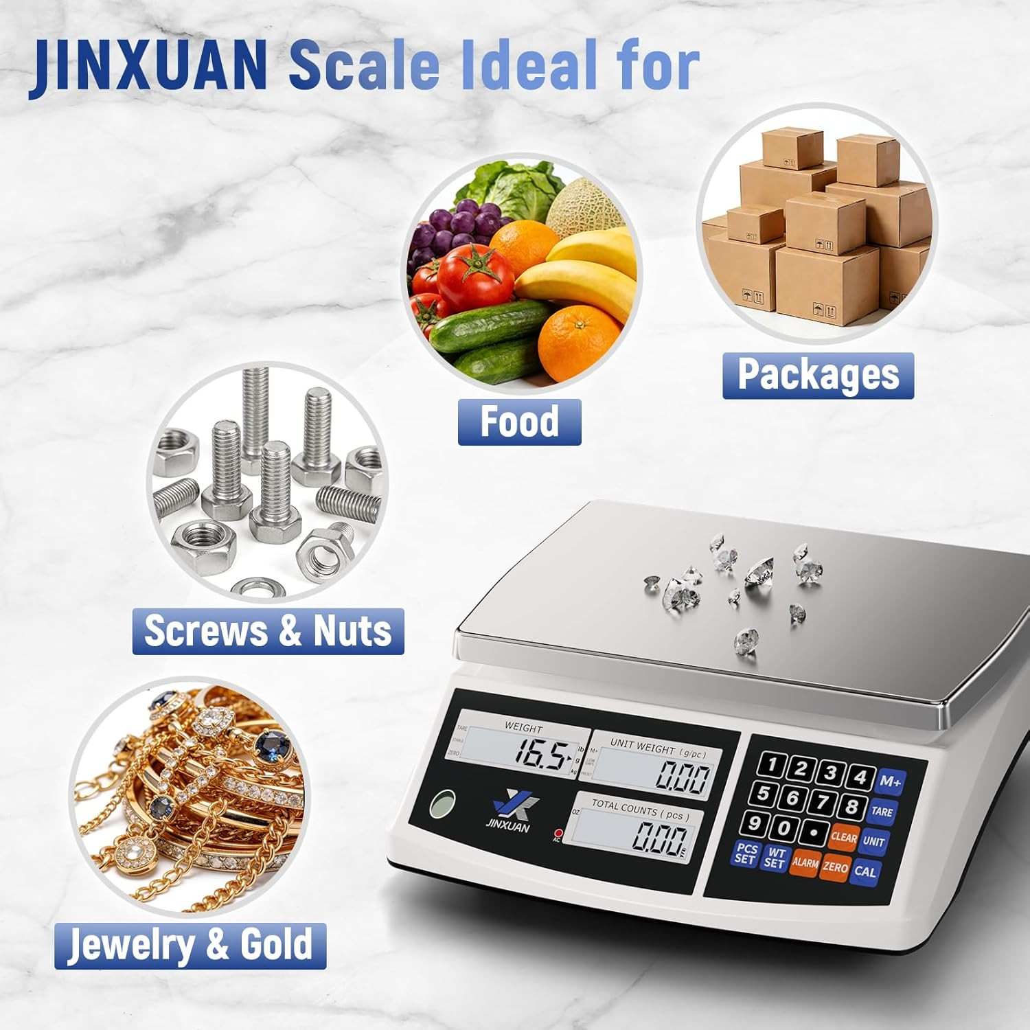 Precision Digital Counting Scale 66Lb/30Kg for Small Parts and Jewelry
