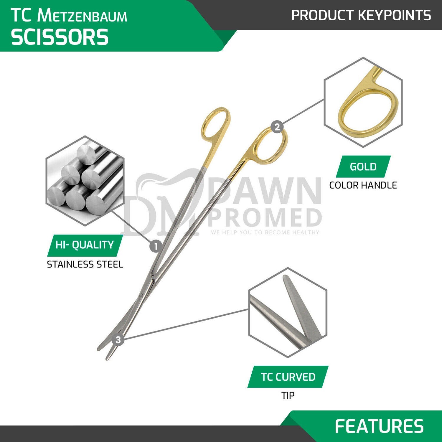 6 Pcs Micro Surgery Set Medical Surgical Instruments German Grade