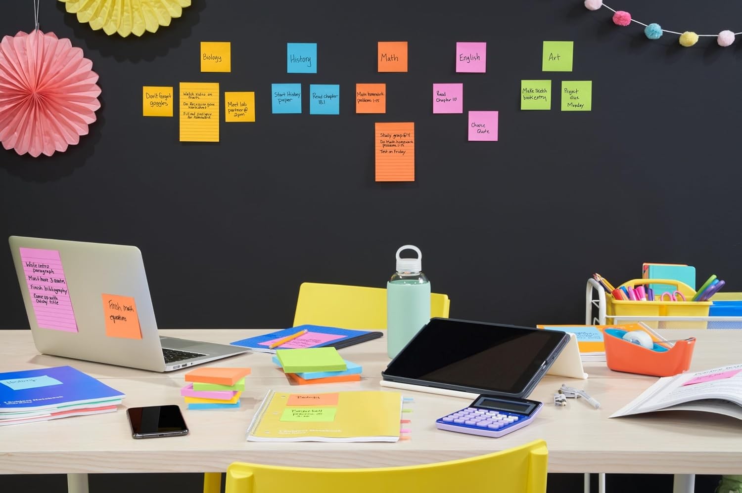 Post-it Super Sticky Notes 3×3, Neon Fizz, 24 Pads, 2X Sticking Power