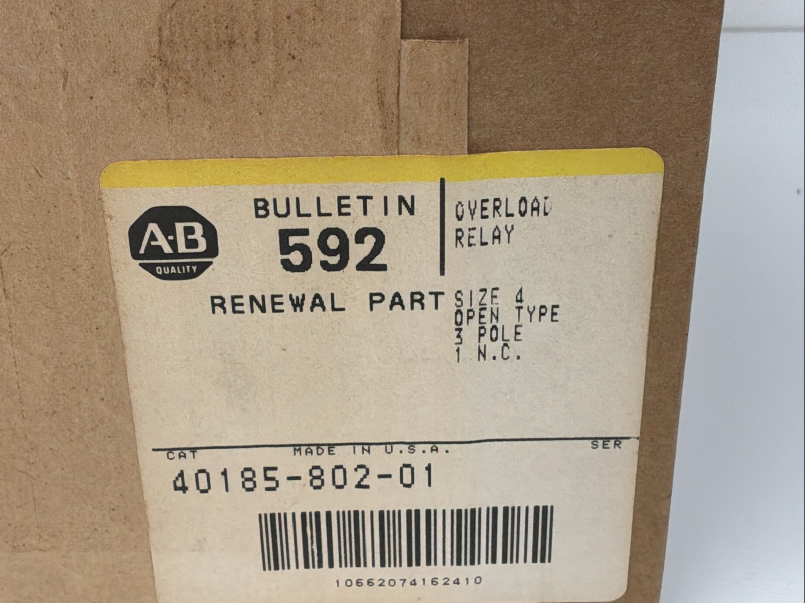 Allen-Bradley 40185-802-01 Bulletin 592 Size 4 3-Pole Overload Relay Kit