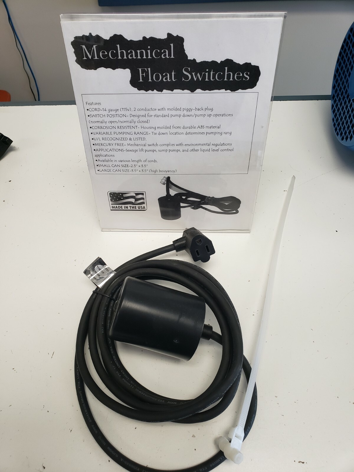 S-20-U Mechanical Float switch (Normally closed), fill tank application – New