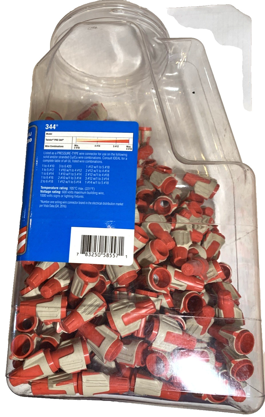 IDEAL 30-644J 344 Red/Tan Twister® ProFLEX™- Partial Jar of 500 – Flexible Skirt