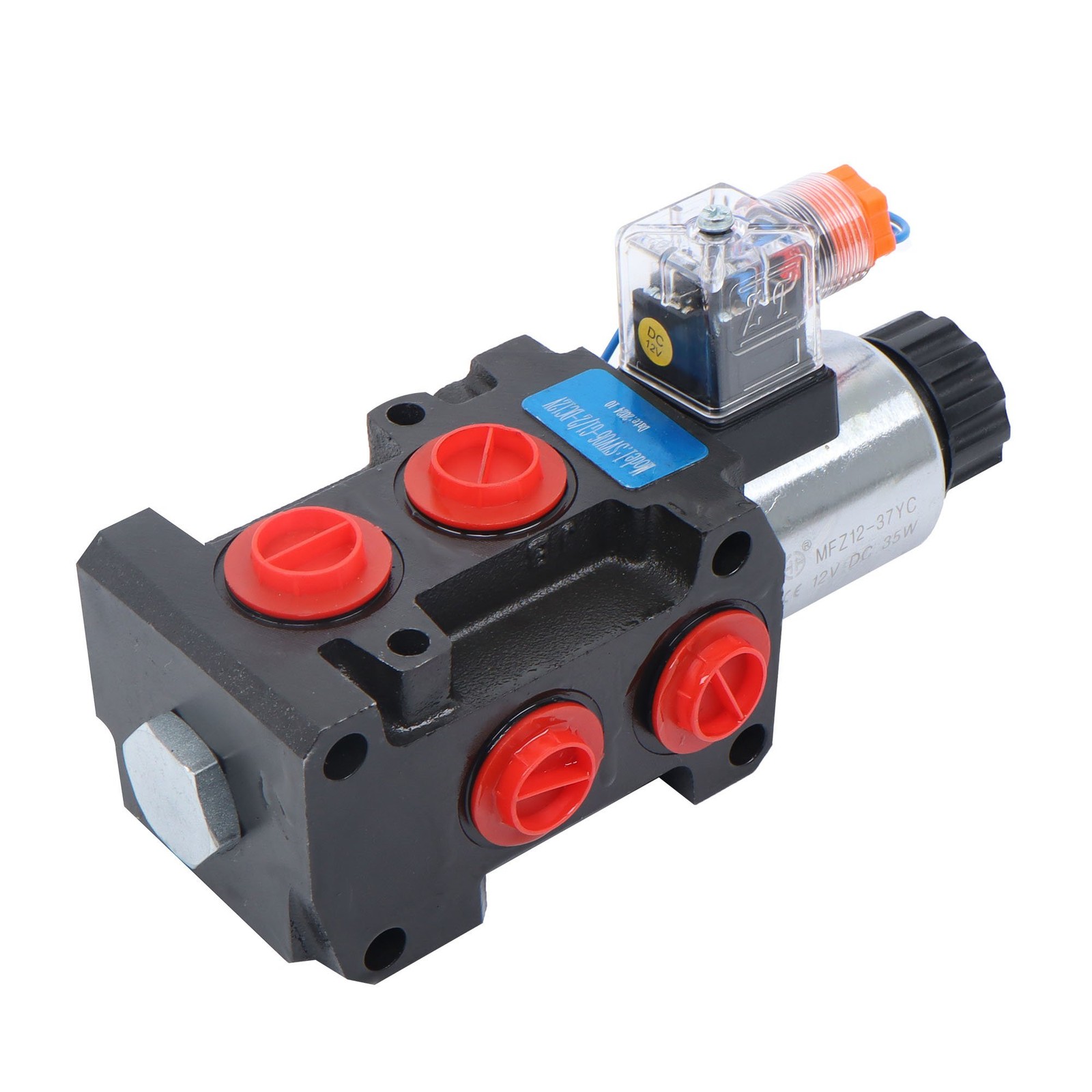 #10 SAE 6 Port 12V DC Hydraulic Solenoid Selector Diverter Valve 3Plug 13 GPM