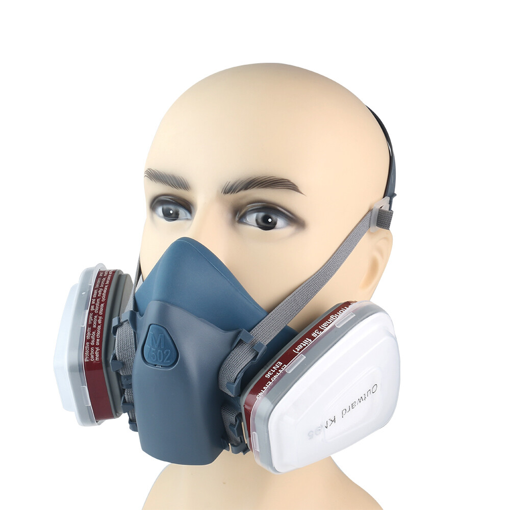 27in1 Half Face Gas Mask Facepiece Spray Painting 7502 Respirator Safety Protect