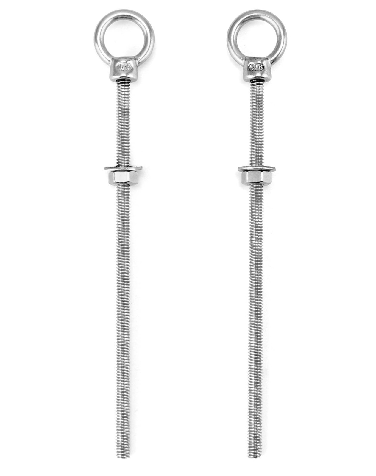20 Pack 1/4″ x 6″ Stainless Steel Eyebolts, Marine Grade Shoulder Eye Bolts, Coa