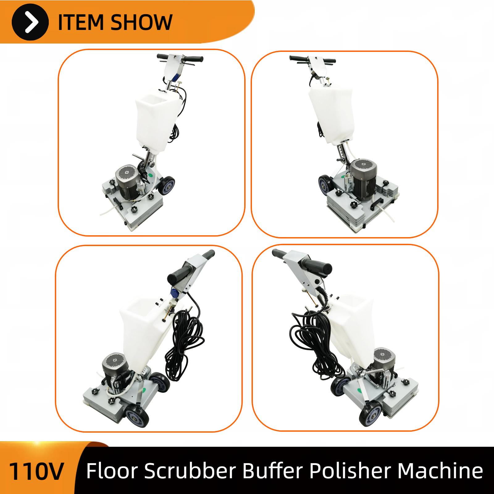 Hard Floor Cleaning Scrubber for Marble Polishing Carpet & Tile Washing 110V