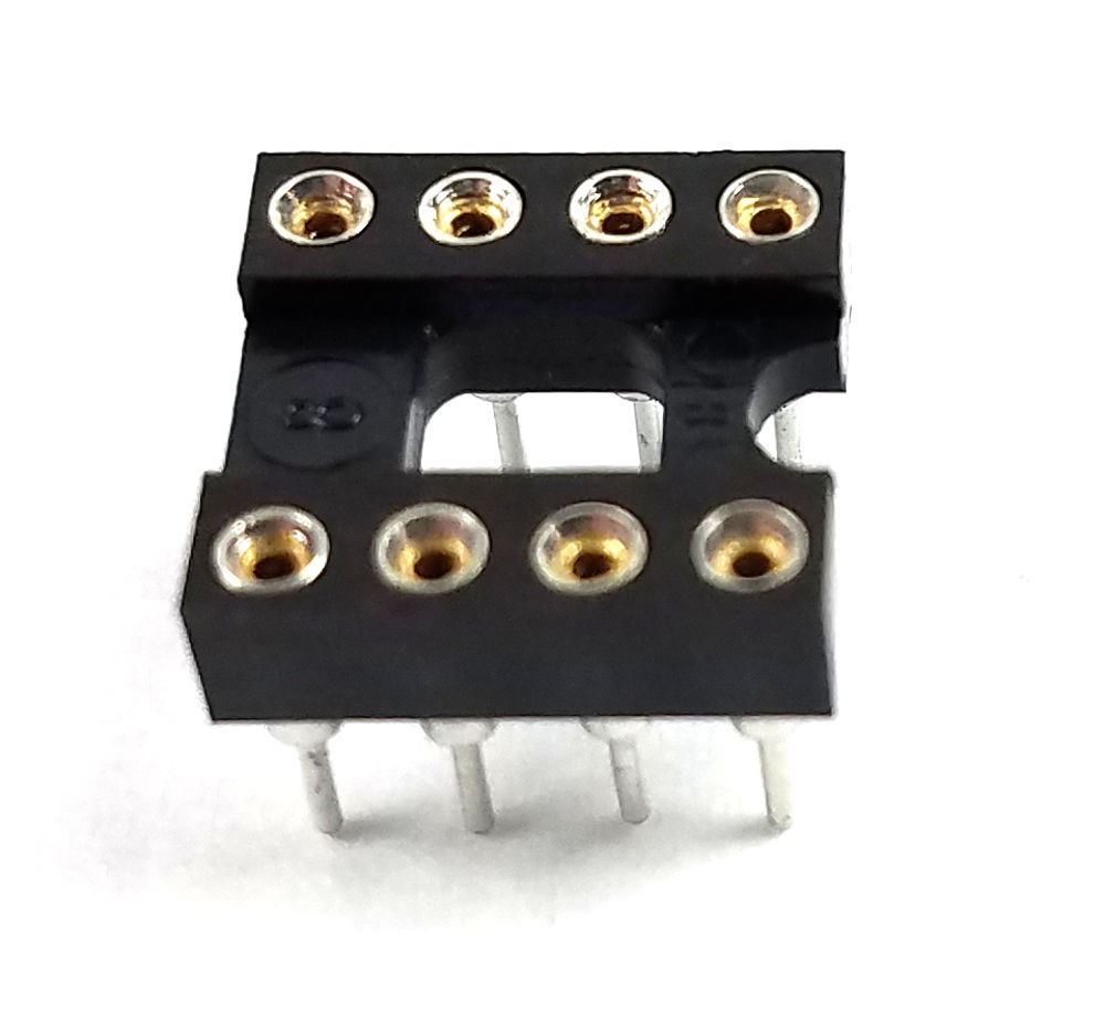 10PCS DIP-8 IC Sockets Machined Round Contact Pins Holes Pitch 2.54mm DIP8 DIP 8