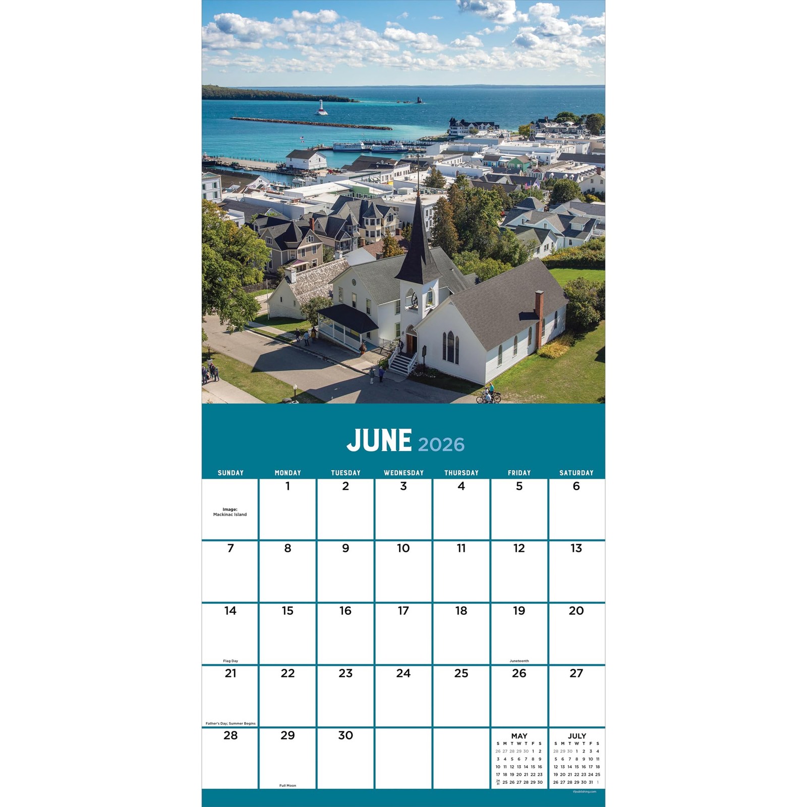 TF Publishing 2026 Michigan Wall Calendar – Large Grids for Wall,