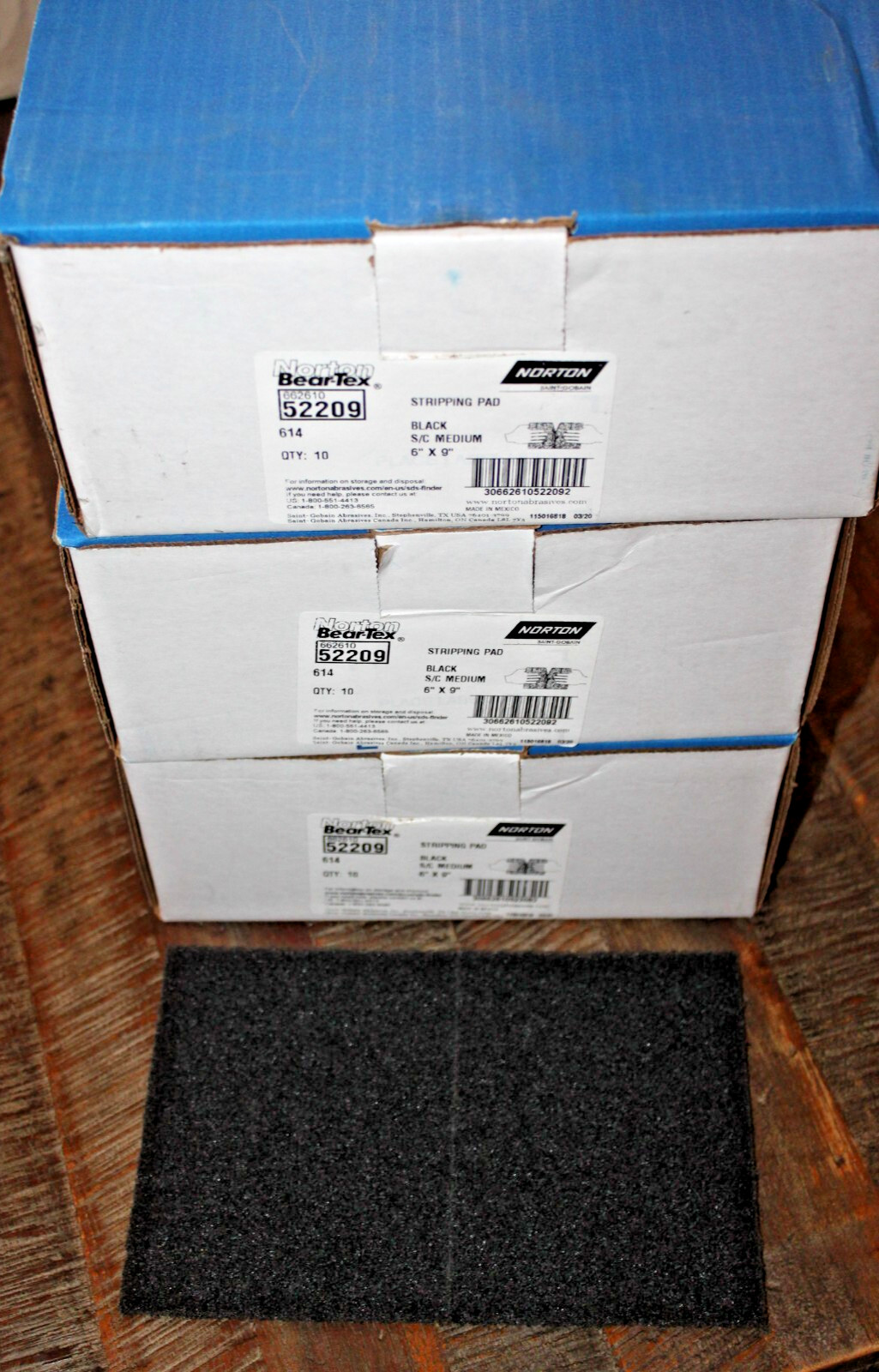NORTON BEAR-TEX 52209 Black 6″ X 9″ Cleaning/Stripping/Utility Pad (614) Qty 30
