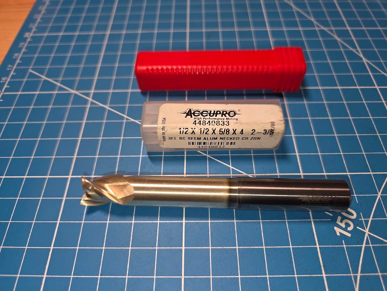 AccuPro 1/2″ x 1/2″ x 5/8″ x 4″ Solid Carbide End Mill 3 Flute ZRN 44840833