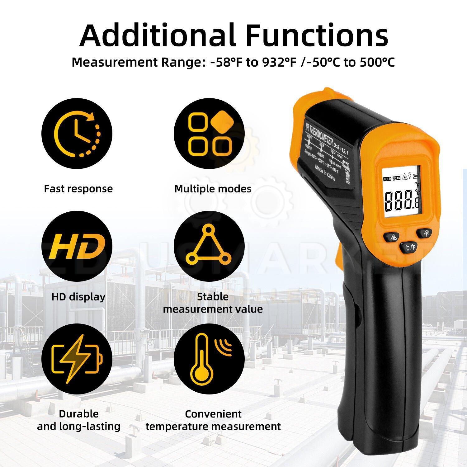 LCD Digital Non-contact Laser IR Infrared Thermometer Temp Meter Temperature Gun