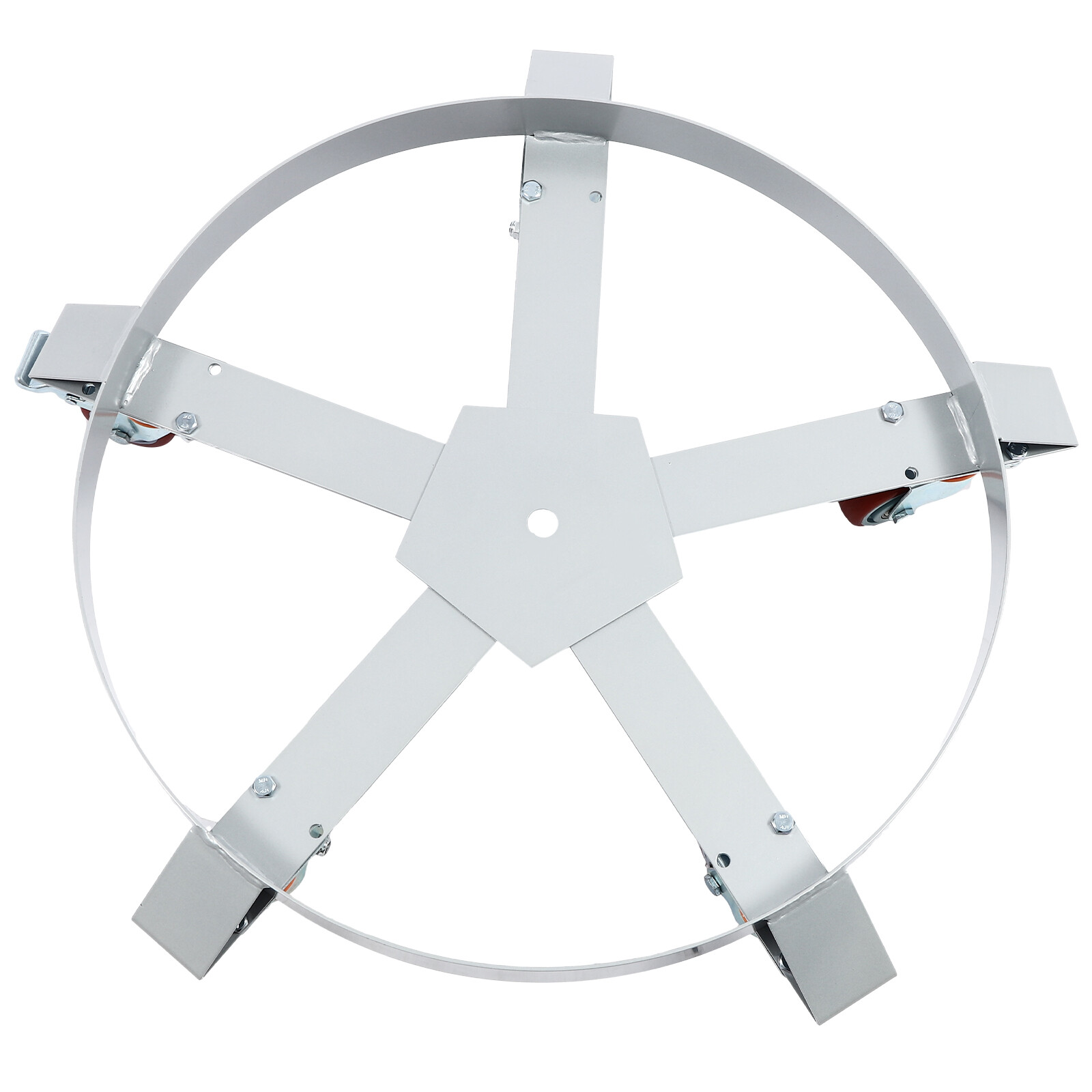 55 Gallon Drum Dolly Q235 Steel Barrel Dolly Carts Drum Dolly With 5 Wheels