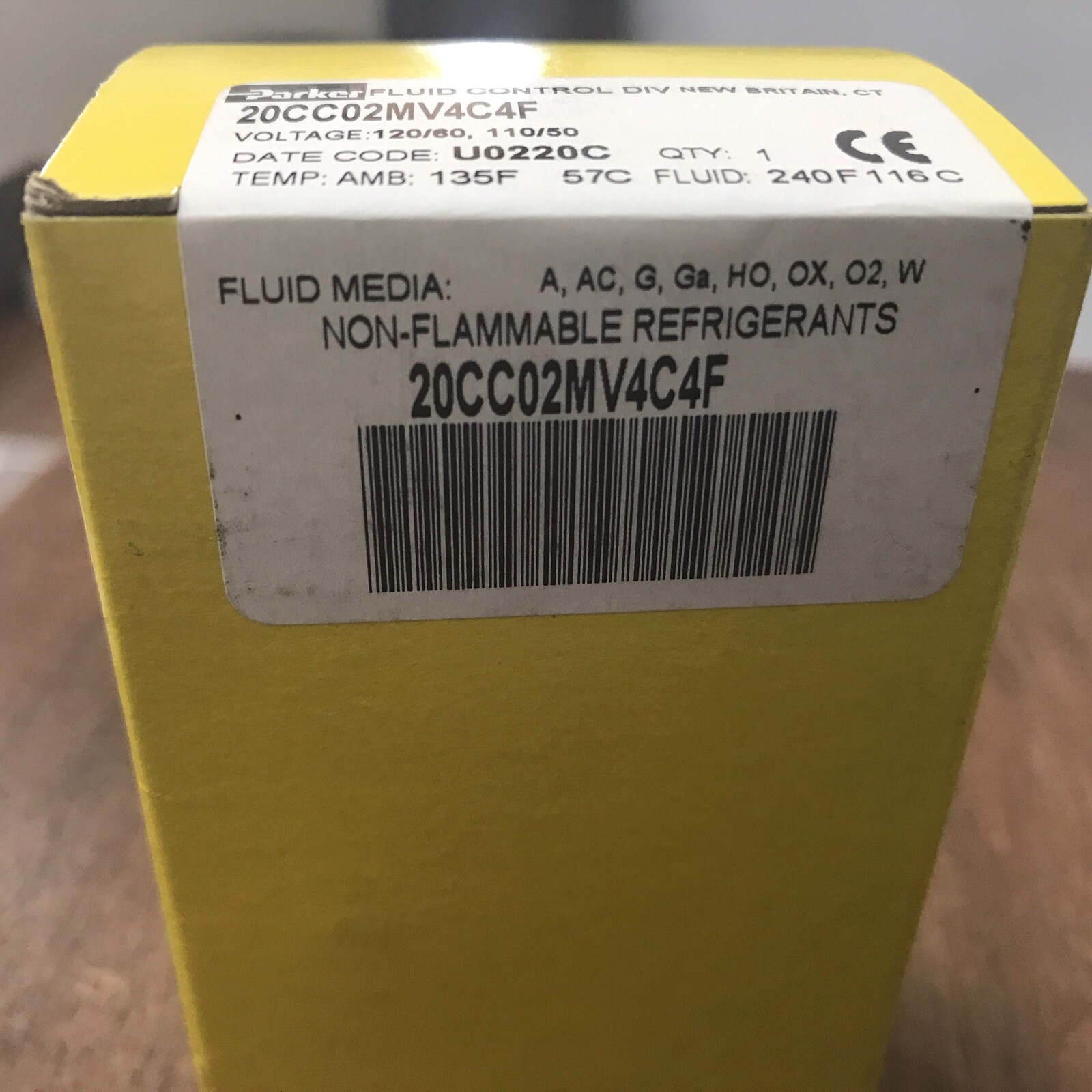 PARKER FLUID CONTROL DIV 20CC02MV4C4F SOLENOID VALVE