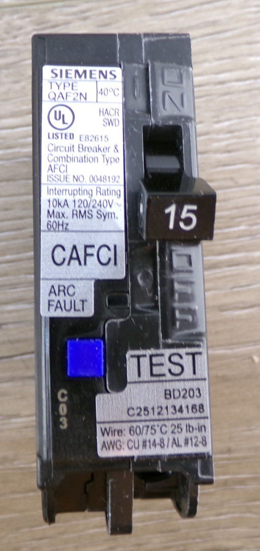 SIEMENS QA115AFCN 15A AFCI PLUG ON NEUTRAL (NO PIGTAIL WIRE) (Box of 10) S7