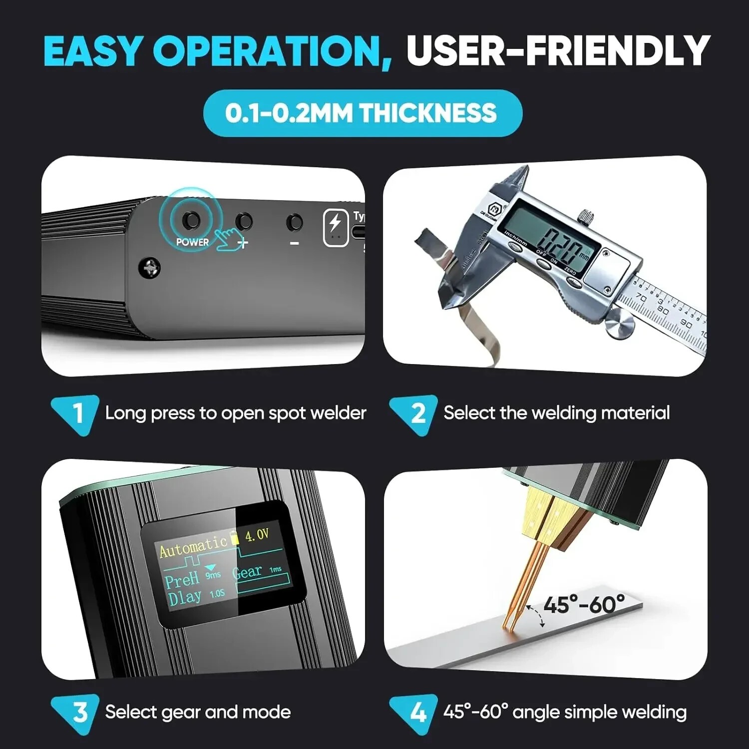 NEW Battery Spot Welder 5000mAh Battery Portable Spot Welder for 18650, 26650