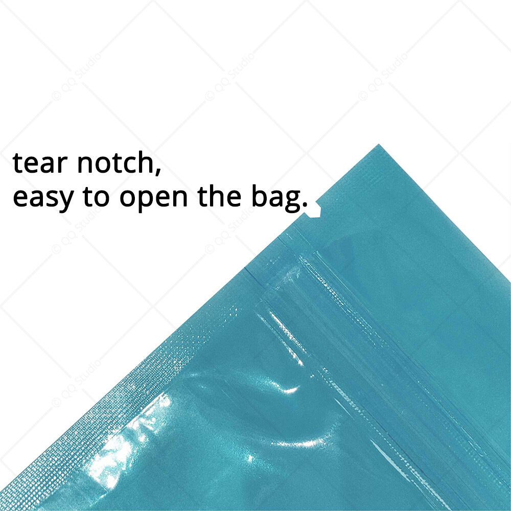 Assorted Sizes & Colors Glossy Flat-Lying Plastic Mylar Zip Lock Pouch Bag